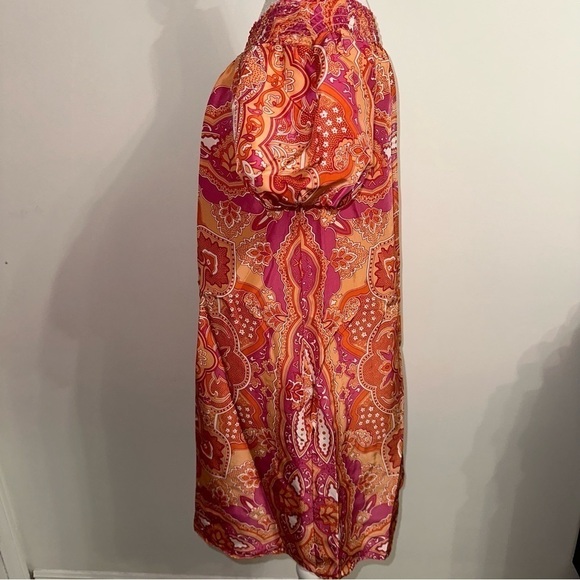 CALYPSO ST BARTH Orange pink Paisley Silk dress size small - Picture 4 of 9